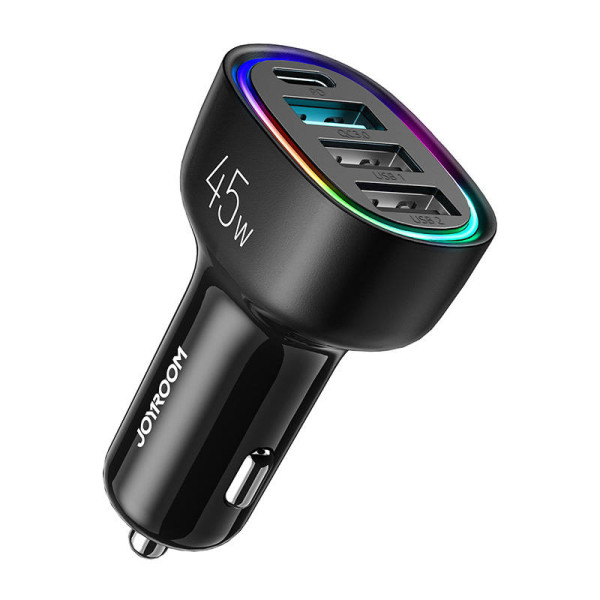 Automobilinis įkroviklis Joyroom JR-CL09 4 prievadai 1x USB-C PD 1x QC30 USB 2x USB juodas