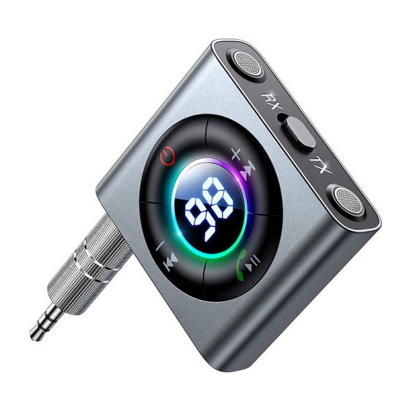 Bluetooth 53 AUX siųstuvas / imtuvas Joyroom JR-CB1 pilkas