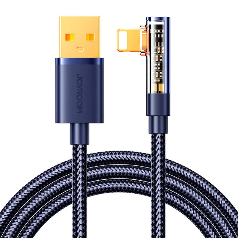 Kampinis kabelis prie USB-A / Lightning / 12 m Joyroom S-UL012A6 mėlynas Kampinis kabelis prie USB-A / Lightning / 12 m Joyroom S-UL012A6 mėlynas