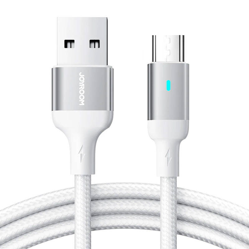 Kabelis prie Micro USB-A / 24A / 2m Joyroom S-UM018A10 baltas Kabelis prie Micro USB-A / 24A / 2m Joyroom S-UM018A10 baltas