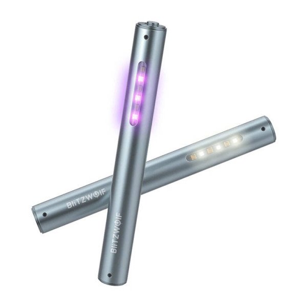 Nešiojama lempa su UV sterilizavimo funkcija 2in1 Blitzwolf BW-FUN9 sidabrinė