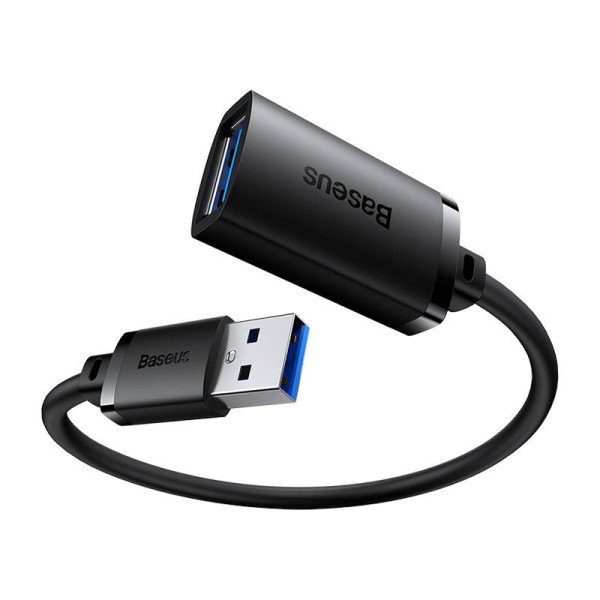 USB 30 prailginimo kabelis „Baseus“ vyriškas – moteriškas „AirJoy“ serija 05 m juodas