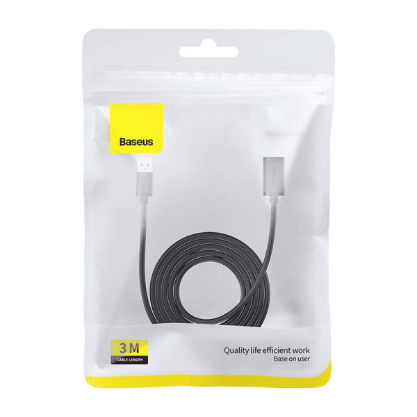 USB 30 prailginimo kabelis „Baseus“ iš patino į moterišką „AirJoy“ serija 3 m juodas