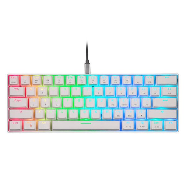 Mechaninė žaidimų klaviatūra Motospeed CK61 RGB balta