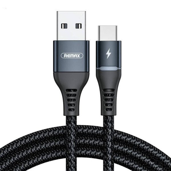 USB-C Remax Colorful Light laidas 1 m 24 A juodas