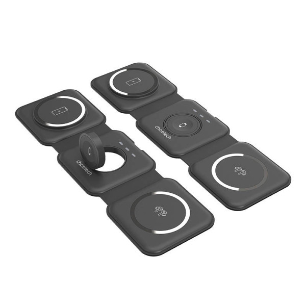 Choetech T588-F 3in1 magnetinis belaidis įkroviklis 15W juodas