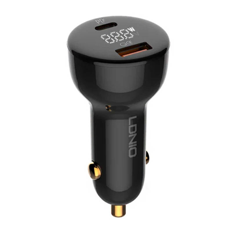 LDNIO C101 automobilinis įkroviklis USB + USB-C 100 W + USB-C iki Lightning kabelis juodas LDNIO C101 automobilinis įkroviklis USB + USB-C 100 W + USB-C iki Lightning kabelis juodas