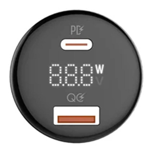 LDNIO C101 automobilinis įkroviklis USB + USB-C 100 W + USB-C iki Lightning kabelis juodas