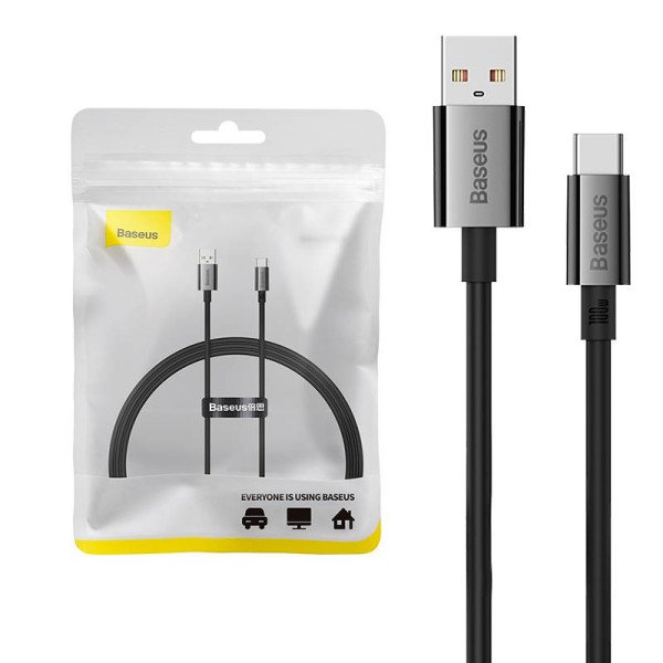 USB laidas per USB-C Baseus Superior 100W 1m juodas