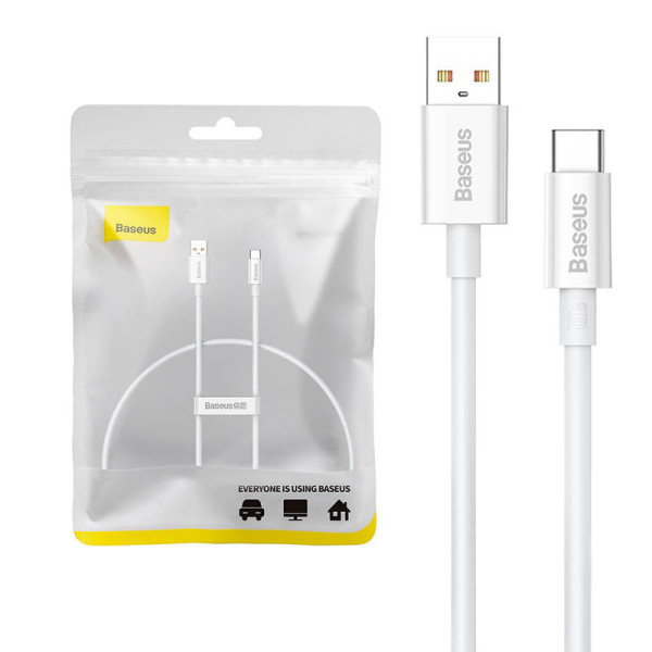 USB laidas per USB-C Baseus Superior 100W 025m baltas