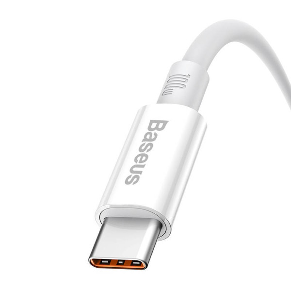 USB laidas per USB-C Baseus Superior 100W 025m baltas