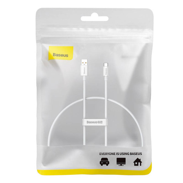 USB laidas per USB-C Baseus Superior 100W 025m baltas