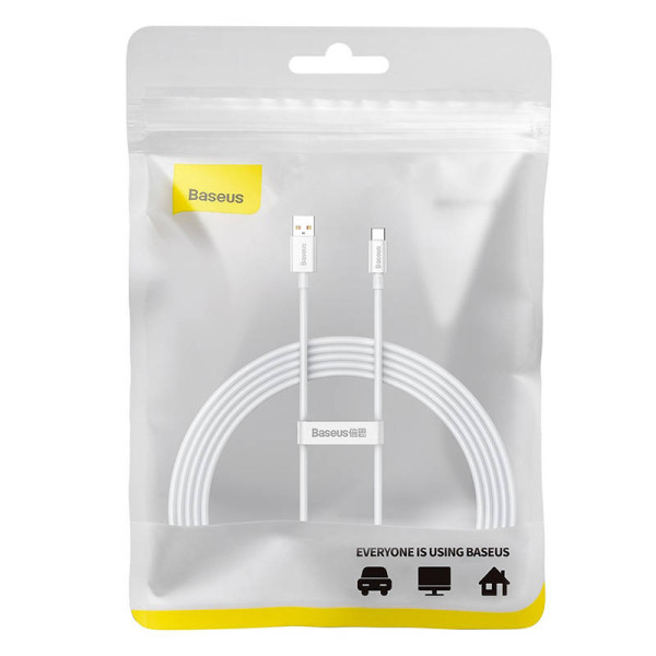 USB laidas per USB-C Baseus Superior 100W 2m baltas