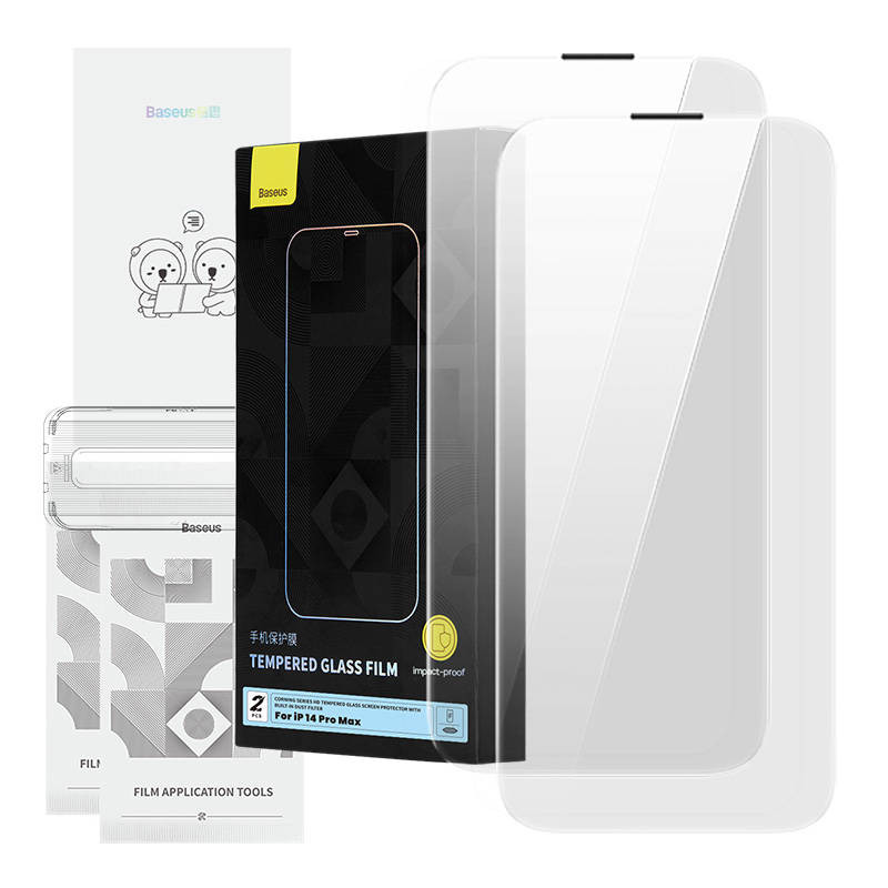 Grūdintas stiklas Baseus Corning skirtas iPhone 14 Pro su įmontuotu dulkių filtru Grūdintas stiklas Baseus Corning skirtas iPhone 14 Pro su įmontuotu dulkių filtru
