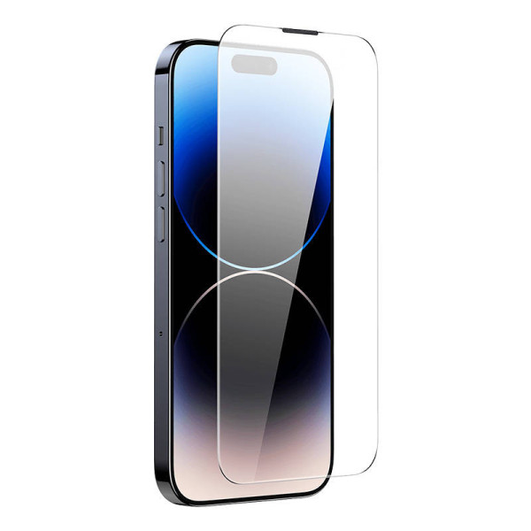 Grūdintas stiklas Baseus Corning skirtas iPhone 14 Pro su įmontuotu dulkių filtru