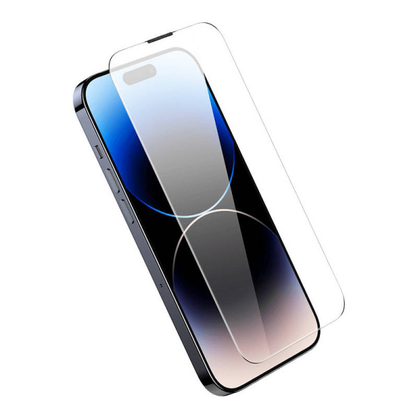 Grūdintas stiklas Baseus Corning skirtas iPhone 14 Pro su įmontuotu dulkių filtru