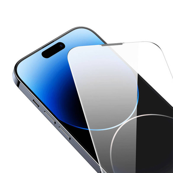 Grūdintas stiklas Baseus Corning skirtas iPhone 14 Pro su įmontuotu dulkių filtru