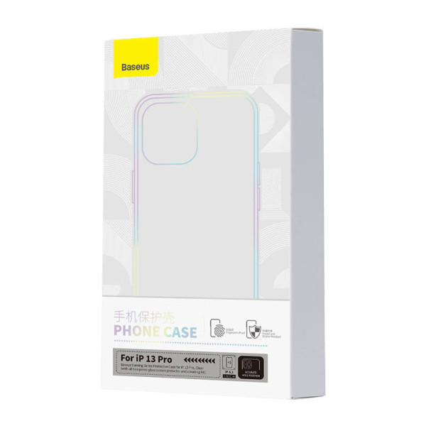 Permatomo dėklo ir grūdinto stiklo rinkinys „Baseus Corning“ skirtas „iPhone 13 Pro“
