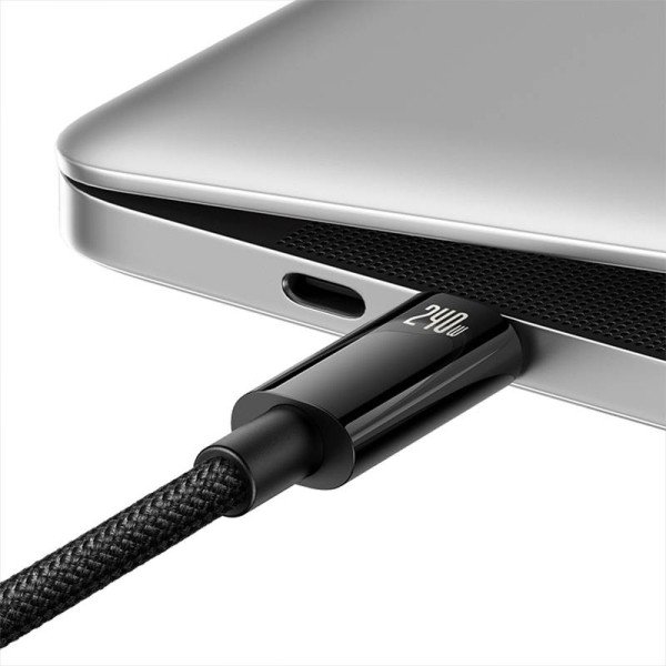 USB-C į USB-C laidas Baseus Tungsten Gold 240W 3m juodas