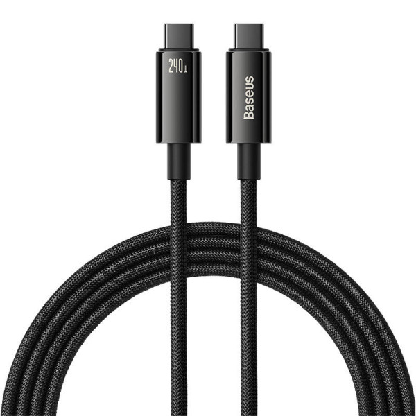USB-C į USB-C laidas Baseus Tungsten Gold 240W 2 m juodas