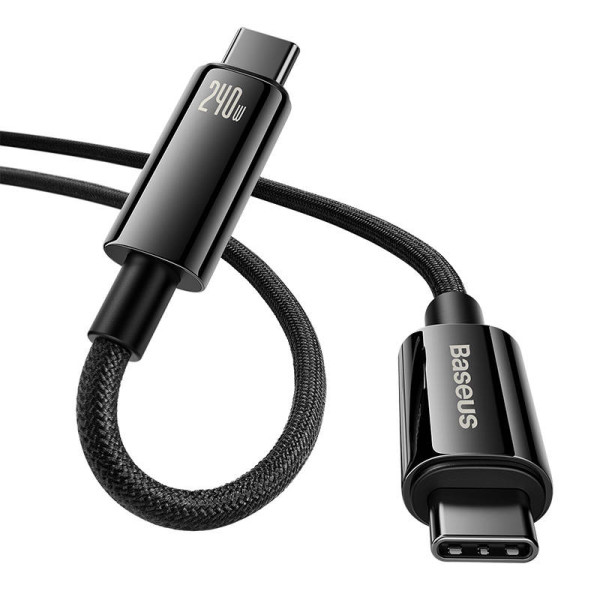 USB-C į USB-C laidas Baseus Tungsten Gold 240W 2 m juodas