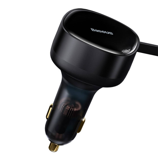 Automobilinis įkroviklis Baseus Enjoyment su USB-C laidu 33W juodas