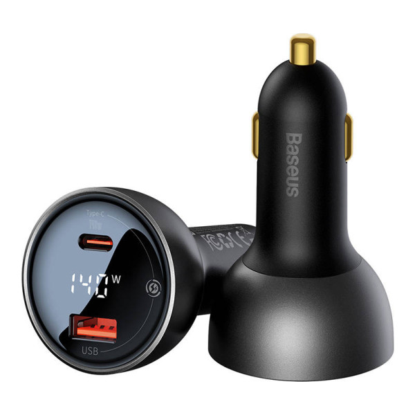 Automobilinis įkroviklis Baseus Superme USB USB-C 140W juodas