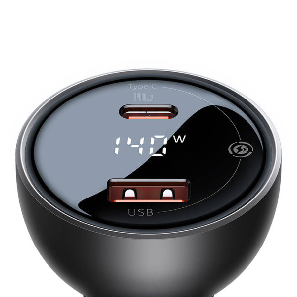 Automobilinis įkroviklis Baseus Superme USB USB-C 140W juodas