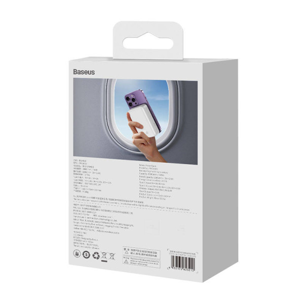 Powerbank Baseus Magnetic Mini 20000mAh USB-C 20W MagSafe balta