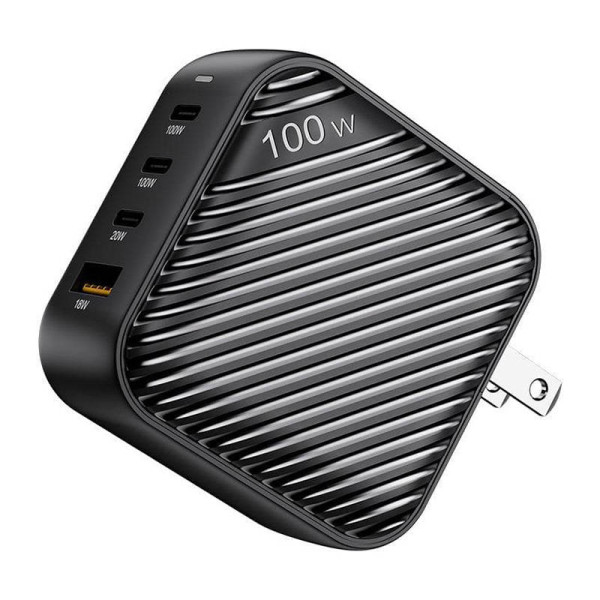 INVZI GanHub 3x USB-C + USB sieninis įkroviklis 100 W EU/UK/AU/US juoda