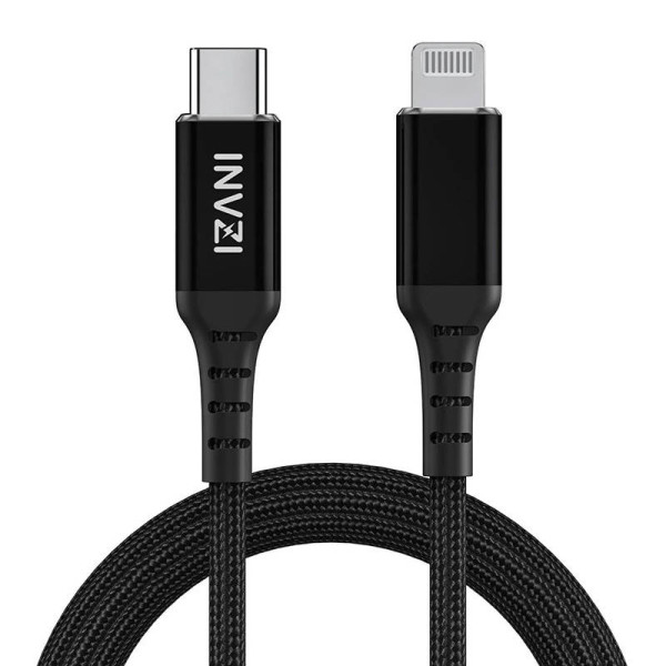 INVZI USB-C prie Lightning kabelis MFi 2m juodas