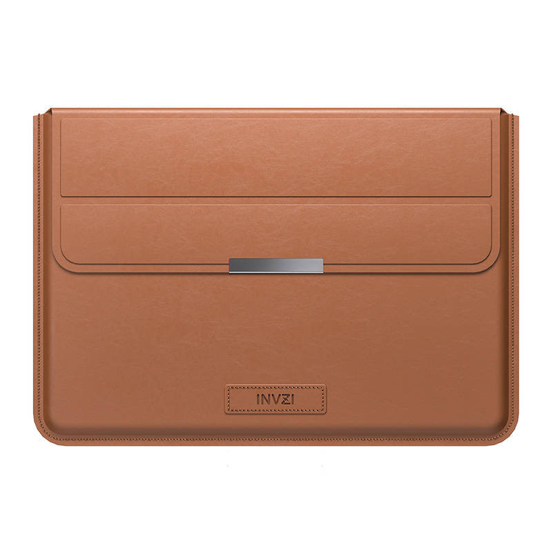 INVZI odinis dėklas / dangtelis su stovo funkcija skirta MacBook Pro/Air 15/16 ruda INVZI odinis dėklas / dangtelis su stovo funkcija skirta MacBook Pro/Air 15/16 ruda