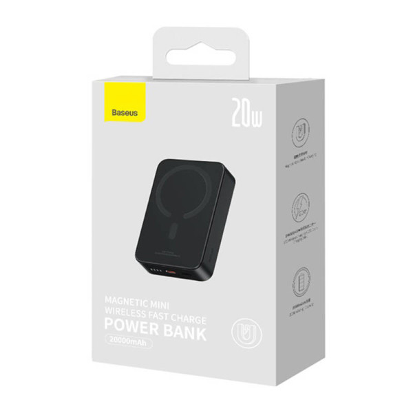 Powerbank Baseus Magnetic Mini 20000mAh USB-C 20W MagSafe juoda