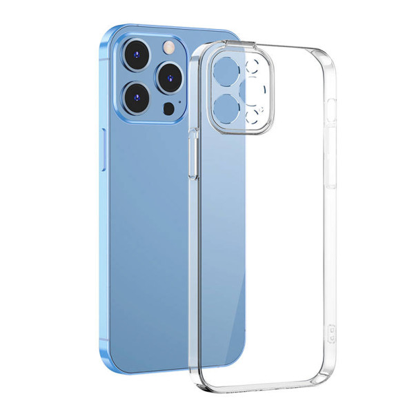 Telefono dėklas Baseus Crystal skirtas iPhone 13 Pro skaidrus su viso grūdinto stiklo ekrano apsauga ir valymo rink