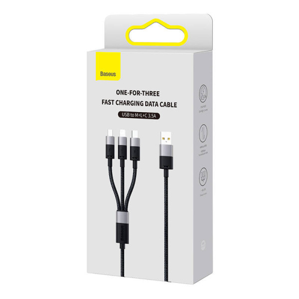 Greitas įkrovimas iš USB į M+L+C Baseus StarSpeed ​​35A 06m juodas