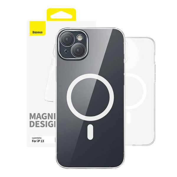 Magnetinis telefono dėklas skirtas „iP 13 Baseus OS-Lucent“ serijai skaidrus