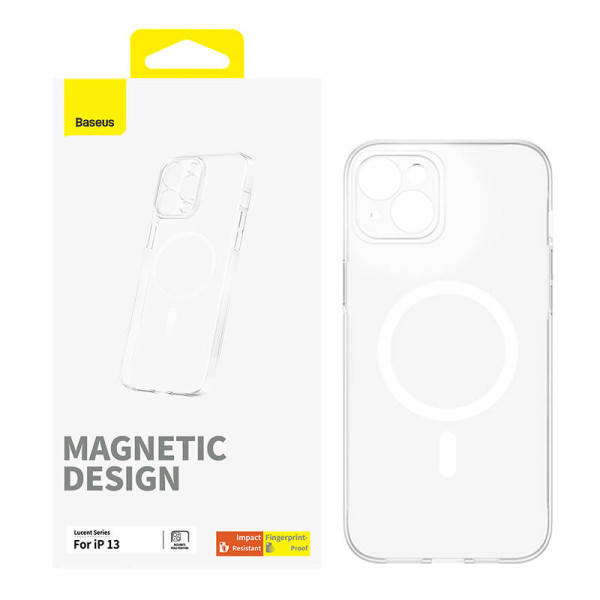 Magnetinis telefono dėklas skirtas „iP 13 Baseus OS-Lucent“ serijai skaidrus