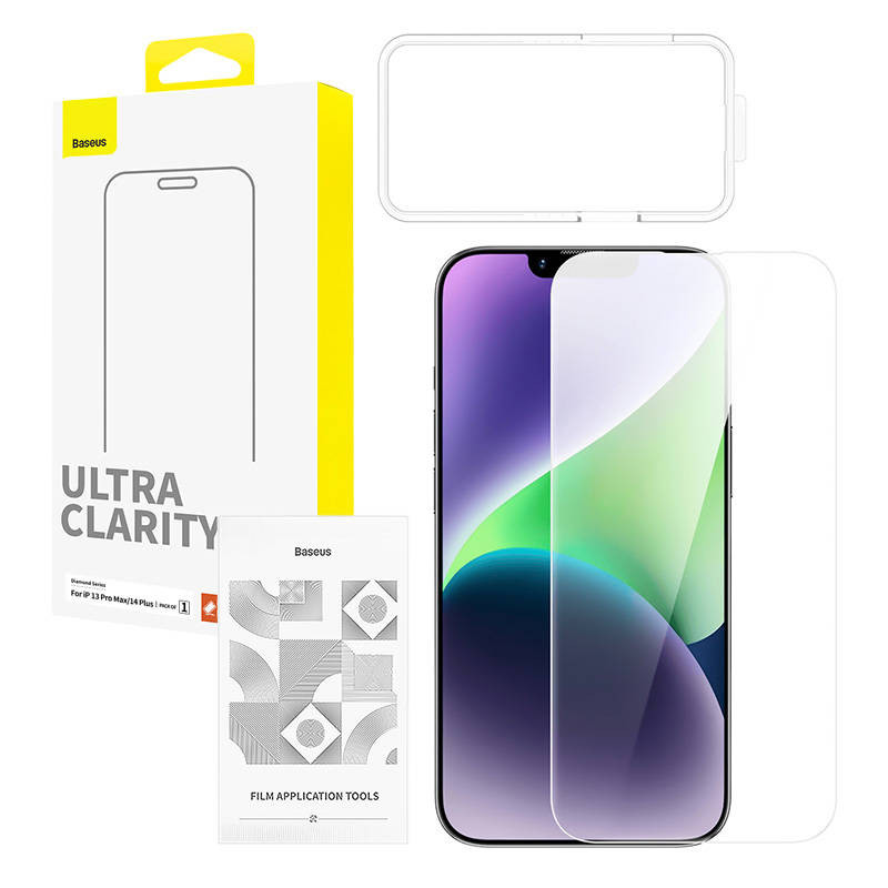 Grūdinto stiklo ekrano apsauga Baseus OS Diamond Series HD skirta iPhone 13 Pro Max/14 Plus Clear Grūdinto stiklo ekrano apsauga Baseus OS Diamond Series HD skirta iPhone 13 Pro Max/14 Plus Clear