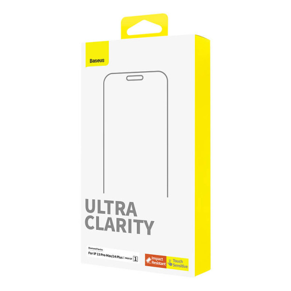 Grūdinto stiklo ekrano apsauga Baseus OS Diamond Series HD skirta iPhone 13 Pro Max/14 Plus Clear