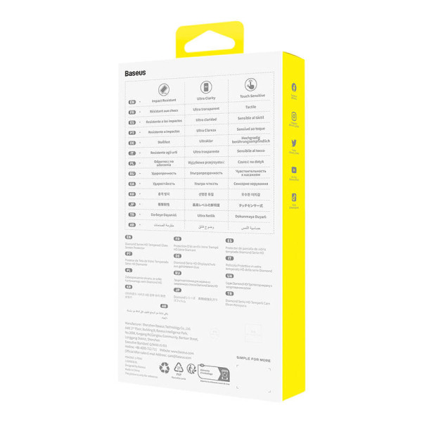 Grūdinto stiklo ekrano apsauga Baseus OS Diamond Series HD skirta iPhone 13 Pro Max/14 Plus Clear