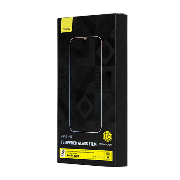 2x Baseus Crystal Tempered Glass 03mm skirtas iPhone X/XS