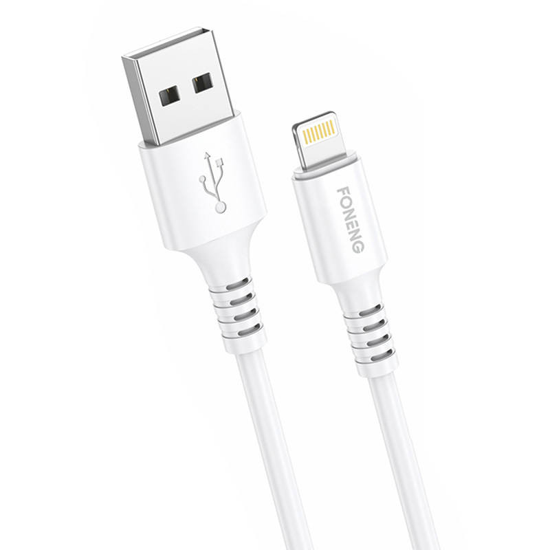 USB laidas prie Lightning Foneng x85 iPhone 3A greito įkrovimo 1 m baltas USB laidas prie Lightning Foneng x85 iPhone 3A greito įkrovimo 1 m baltas