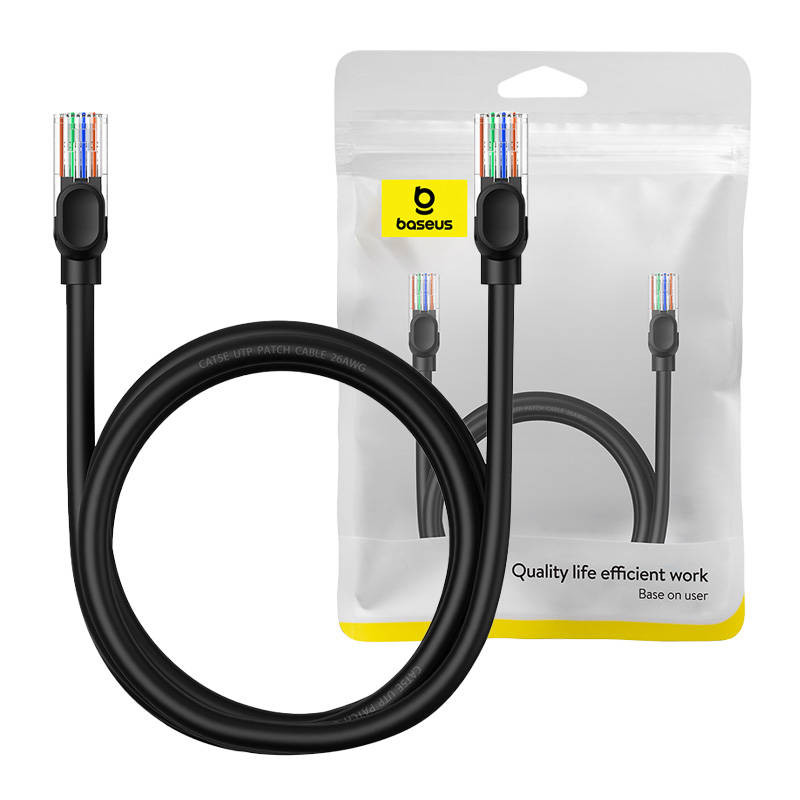 Baseus Ethernet CAT5 15 m tinklo kabelis juodas Baseus Ethernet CAT5 15 m tinklo kabelis juodas