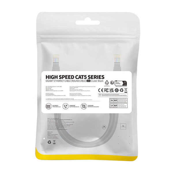 Baseus Ethernet CAT5 15 m tinklo kabelis juodas