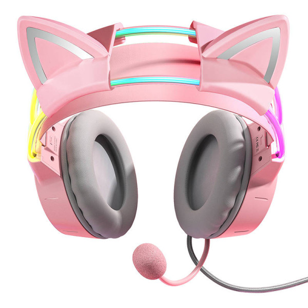 Žaidimų ausinės ONIKUMA X15Pro Pink Cats Ears