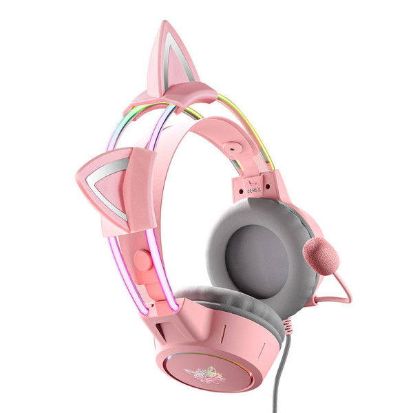Žaidimų ausinės ONIKUMA X15Pro Pink Cats Ears