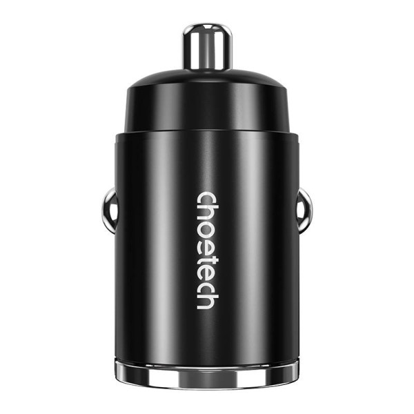 Automobilinis įkroviklis Choetech TC0006 1x USB-A 1x USB-C 30W PD 30 juodas