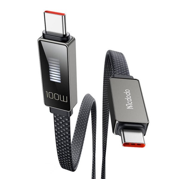 Kabelis Mcdodo CA-4470 USB-C į USB-C su 100 W 12 m ekranu juodas
