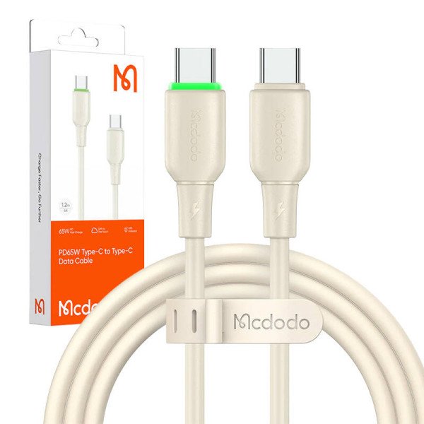 USB-C ir USB-C laidas Mcdodo CA-4770 65W 12 m smėlio spalvos