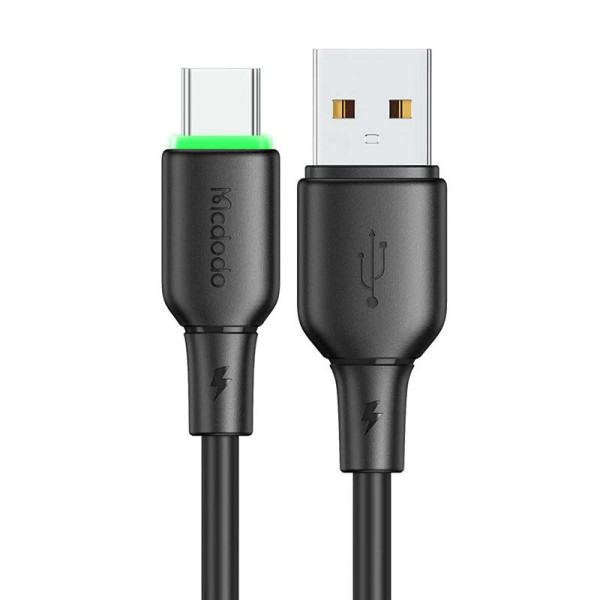 USB į USB-C laidas Mcdodo CA-4751 su LED apšvietimu 12 m juodas